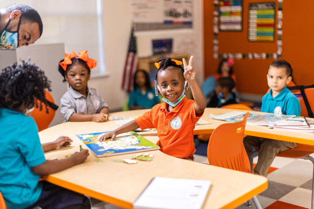 Young students engaged in classroom activities