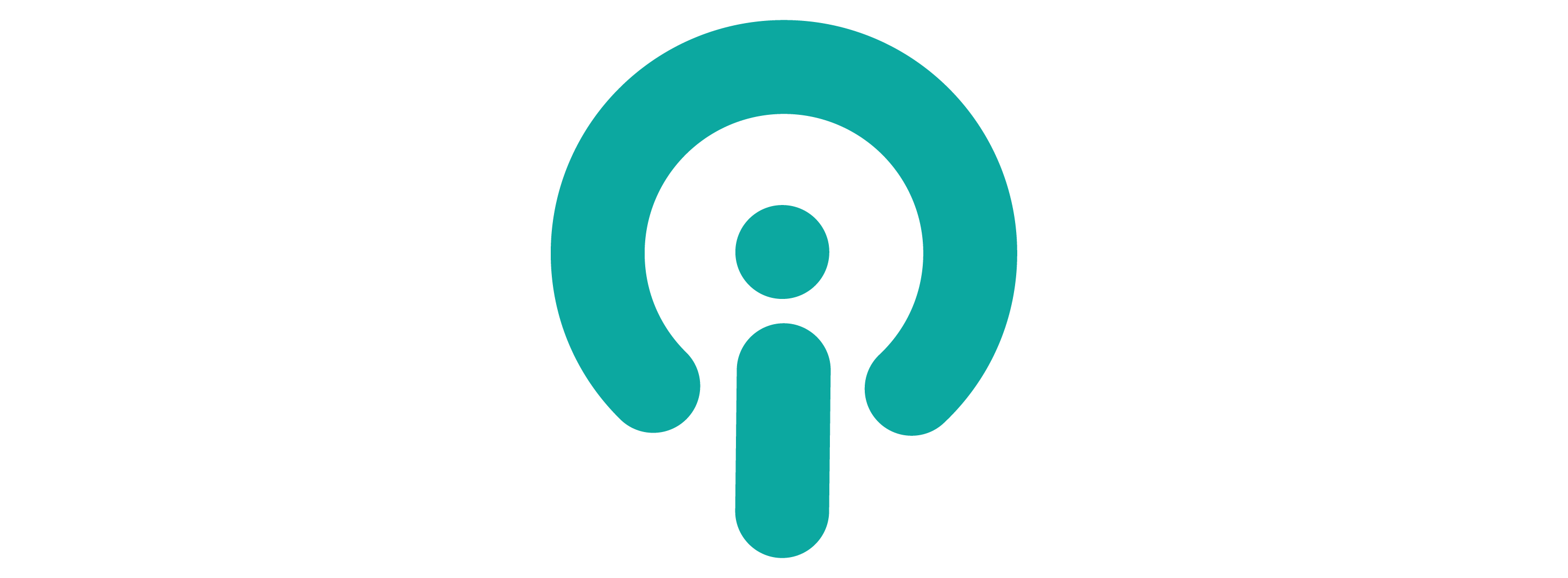 Turquoise and black podcast logo design