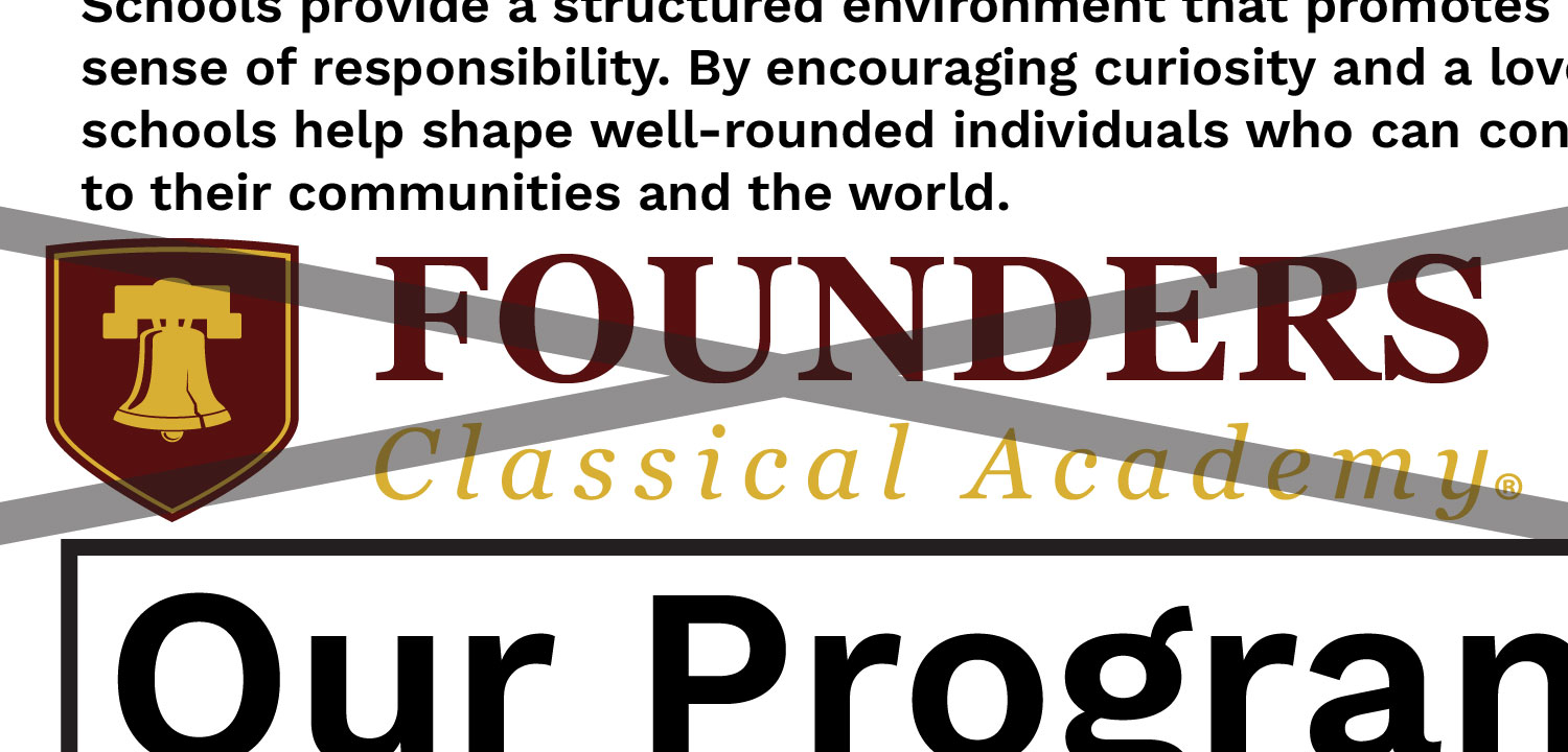 Founders Classical Academy banner with logo and text