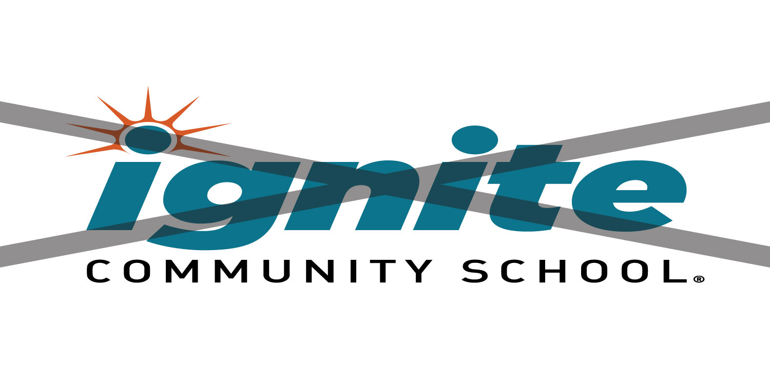 Ignite Community School logo with stylized sun