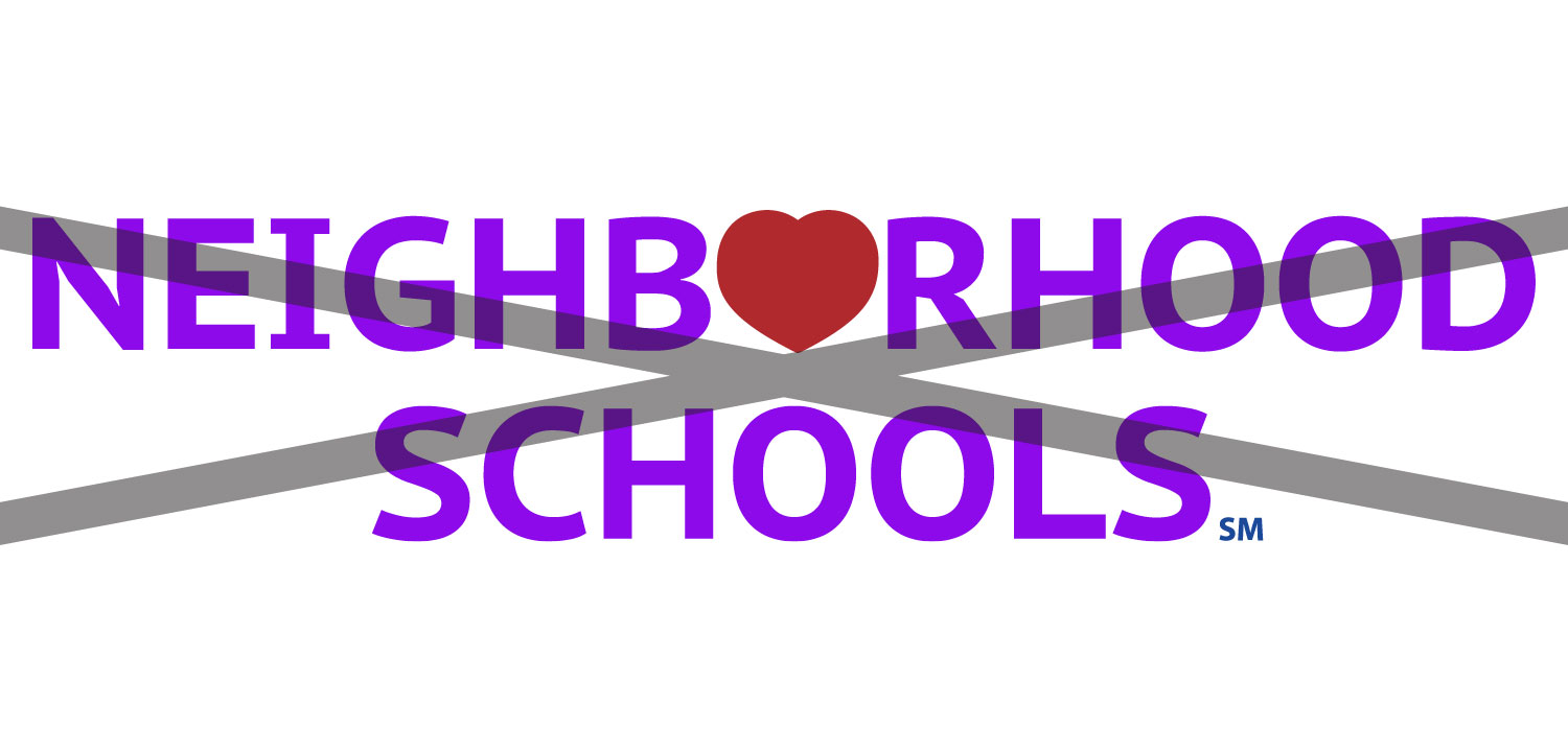 Neighborhood Schools logo with heart graphic.