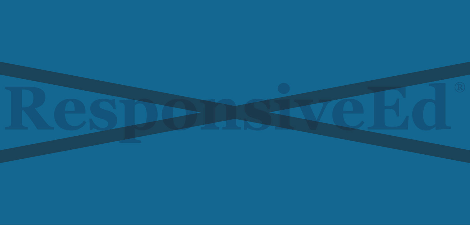 Responsive Ed brand logo on blue background