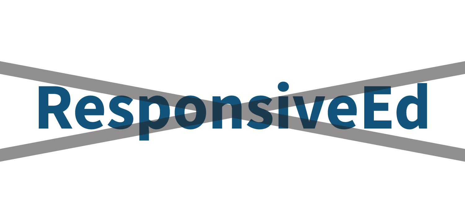 ResponsiveEd brand logo on diagonal grey elements