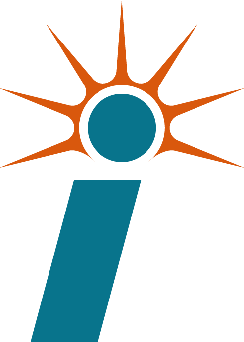 Abstract blue orange stylized sun logo design