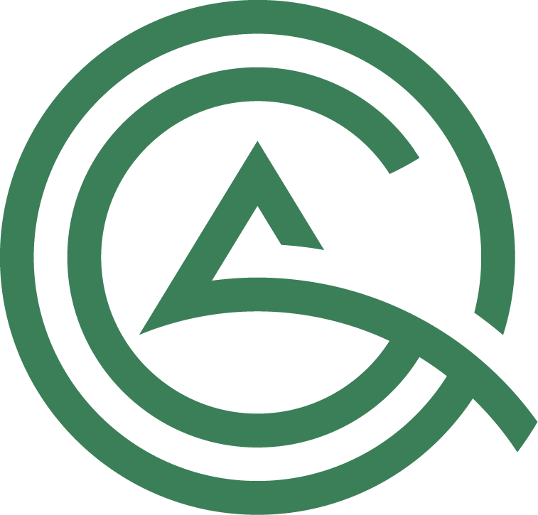 Green circular logo with arrow and letter A