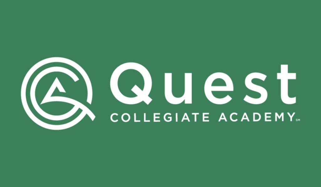 Quest Collegiate Academy logo on green background