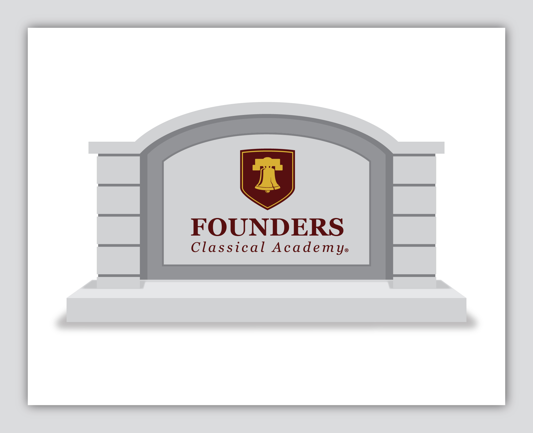 Entrance sign for Founders Classical Academy