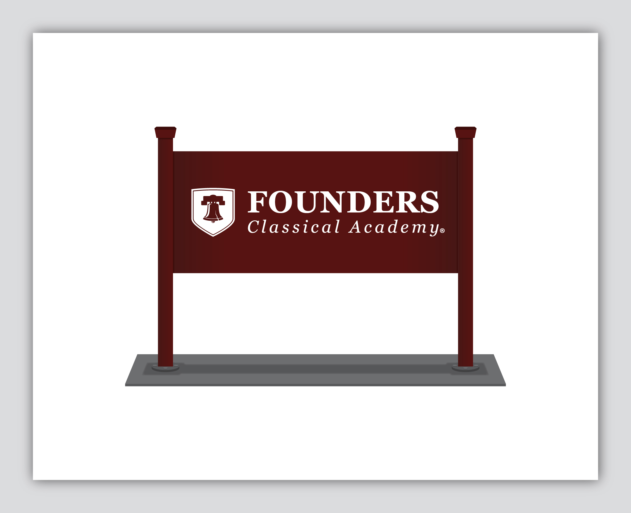 Signboard for Founders Classical Academy school